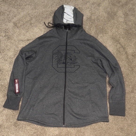 EUC Men's Under Armour Charcoal South Carolina Gamecocks Hoodie Jacket Size XXL - Picture 1 of 8